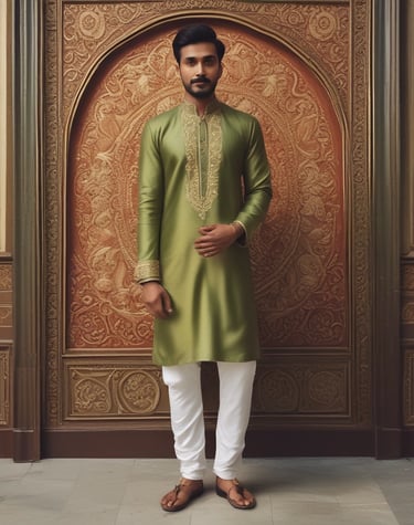 A beautifully draped custom blouse showcasing intricate embroidery and fine detailing.