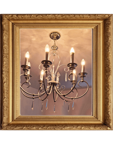 silver gilt chandelier at Sayb & Nia Interior Design in Buckinghamshire, England