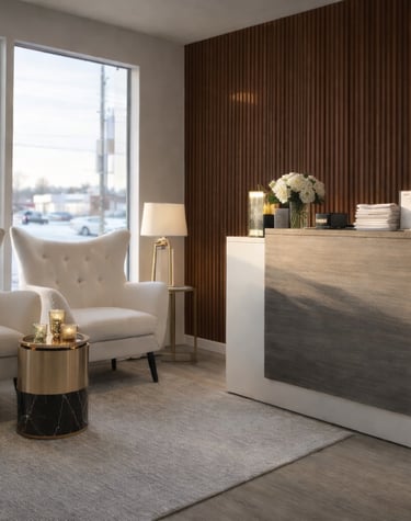 Spa reception area at Aveira Spa Calgary