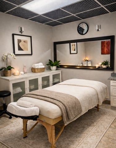 Massage therapy room at Aveira Spa & Wellness Calgary