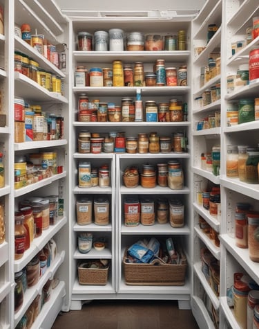 Close-up of hands organizing home maintenance supplies neatly.