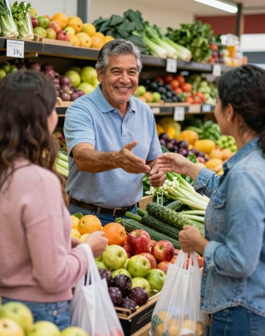 A small business owner happily reviewing approved loan documents in a bright office.