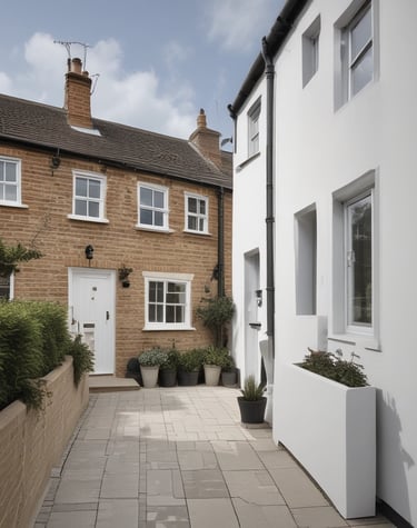 Completed K rendering on a house wall with clean, even finish in natural light