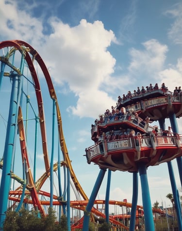 A sunny Galveston beach with gentle waves and a colorful umbrella.