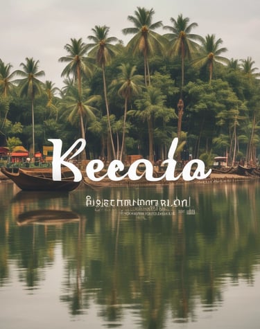 Tranquil backwaters of Kerala with traditional boats gliding smoothly at dusk.