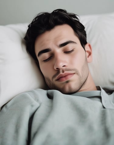 Flat lay of mono skincare products surrounded by fresh botanicals and soft lighting.