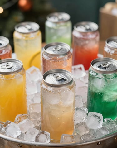 A lively outdoor party with guests enjoying beers poured from our mobile tap trailer under string lights.