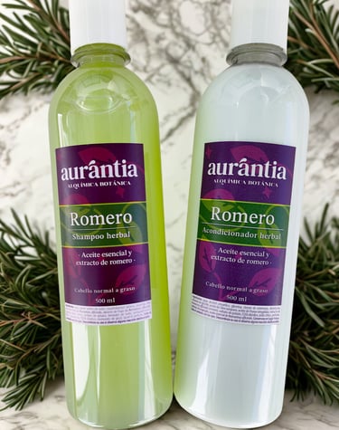  Botellas de champú y acondicionador de hierbas de romero natural para el cuidado del cabello graso
