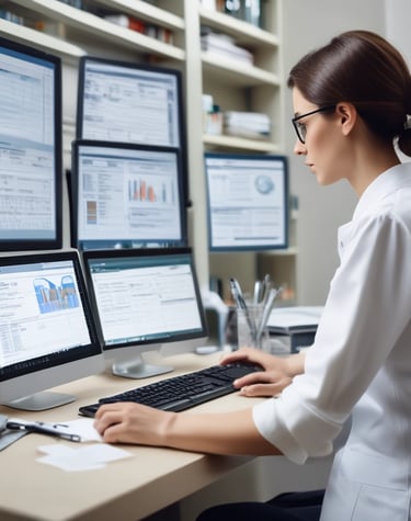 Close-up of a professional using a tablet displaying data analytics for facilities management