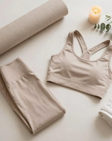 A serene yoga pose at sunrise on a peaceful beach