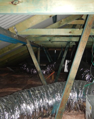 Perth roof frame with structural repairs completed. 