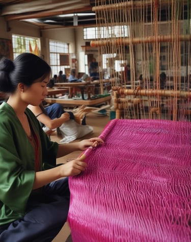 Holland and Sherry fabric samples arranged to highlight natural fibers and craftsmanship