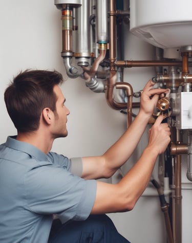 A tidy bathroom with spotless tiles and pipes expertly drilled and sealed.