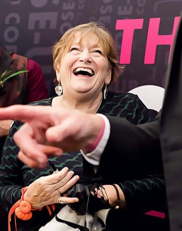 magician entertaining lady
