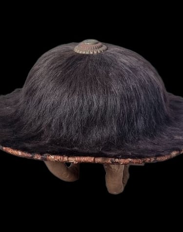  Jingasa,bajogasa with kumage. Made in the Edo period 1603/1868