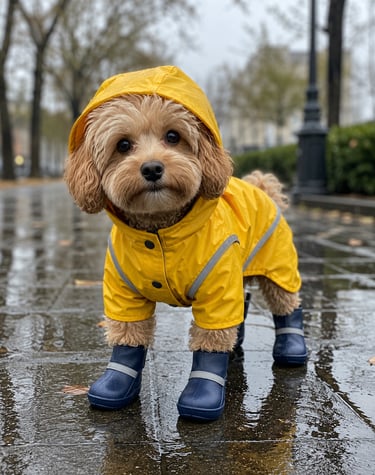 Impermeable artesanal para perro: Chubasquero personalizado para mascota.