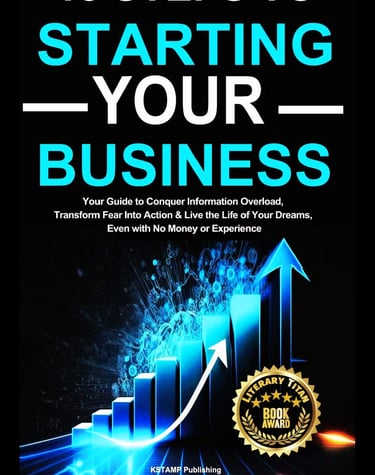 a business book cover with a business card