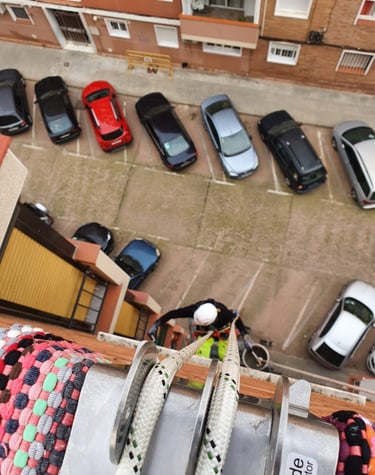 A man working on a building