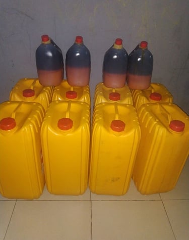 Palm oil stock in warehouse.