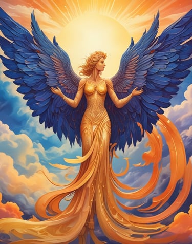 A stunning sunset over a tranquil lake, symbolizing peace.