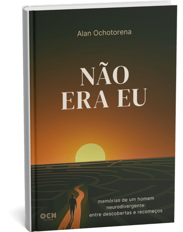 Capa do livro Não Era Eu de Alan Ochotorena, memórias sobre autismo e luto.