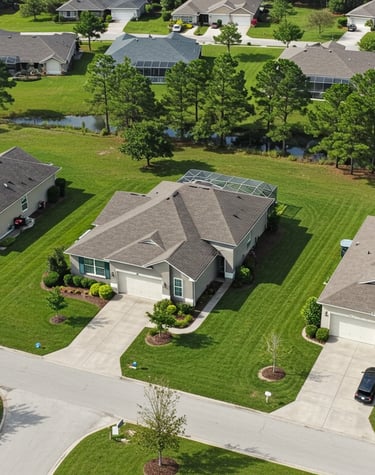 a neighborhood with a lot of houses and trees