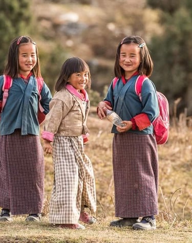 Bhutanese-kindergartens-donned-in-traditional-costumes-for-schooling