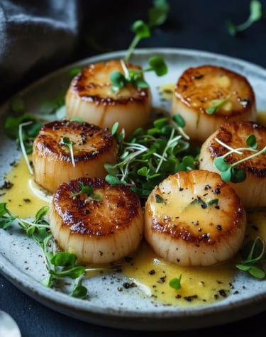 scallops on plate