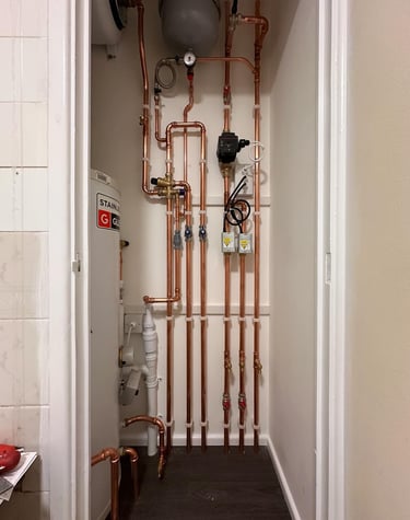 Pipe system for a home boiler