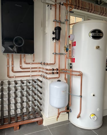 Home boiler system and the copper piping