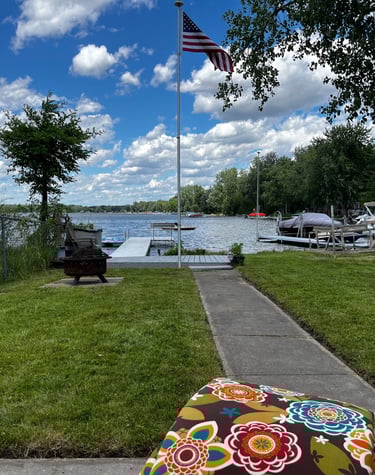 back yard dock lakeside lake views southern michigan vrbo airbnb dock short term rental