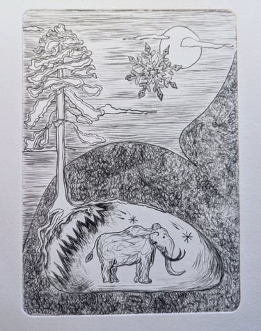 2ème mère gris mammouth flocon pin gravure rhénalon