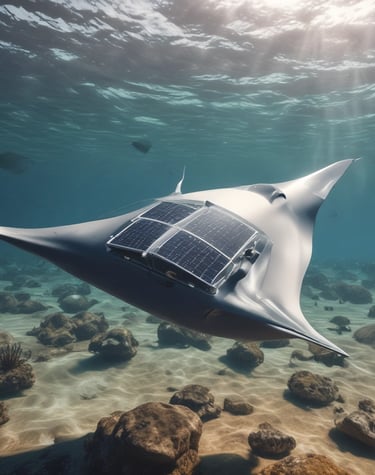 A drone with black propellers is positioned on a textured asphalt surface with a prominent yellow line running horizontally beneath it.