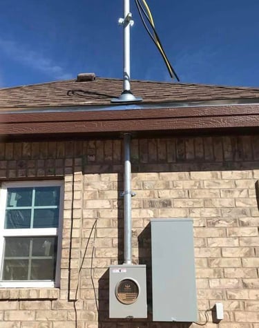 new electrical mast and electrical panel