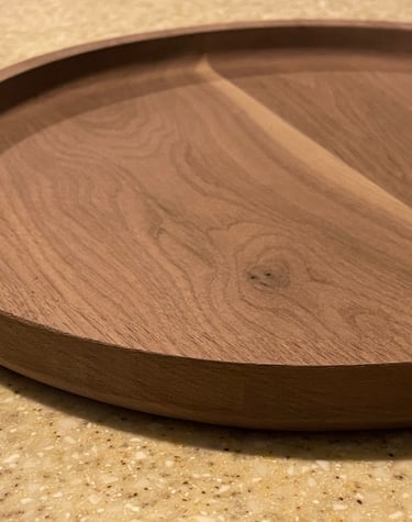 Saucer made from black walnut