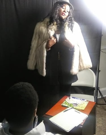 Tiffany Josie behind-the-scenes on microfilm shoot produced by Affect Video Productions, Exclusif Sp