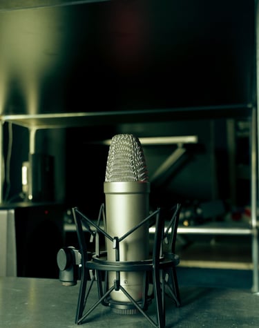Professional vocal microphone setup for recording artists at Vault Studio