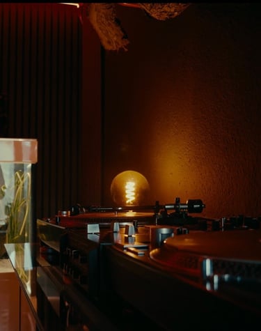 Creative recording space with cozy lighting at Vault Studio near Ramstein