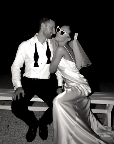 bride and groom flash photography