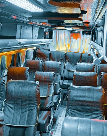 Tempo Traveller Interior Chennai – Comfortable Seating for Group Travel by Thangavelu Travels