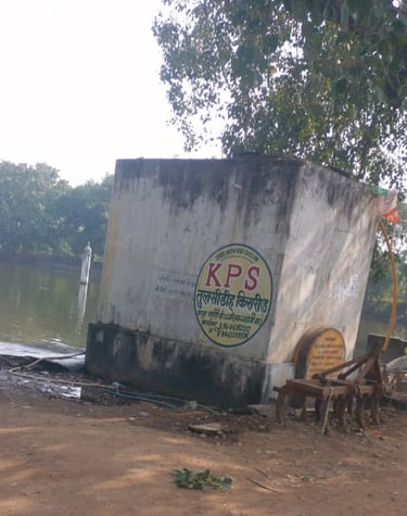 water tank near pond