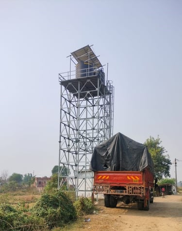 water tank and truck