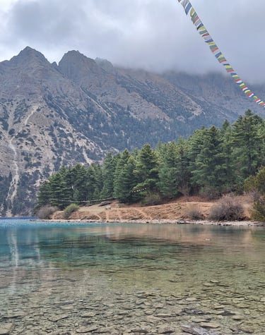Phoksundo lake in the evening
