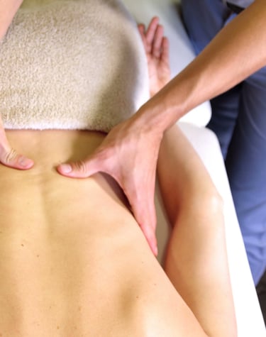 a woman getting a relaxing Swedish style massage