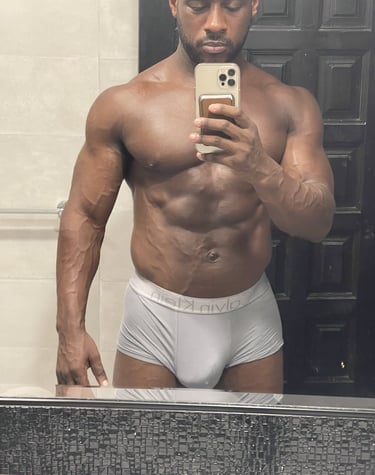 black guy wearing white underwear