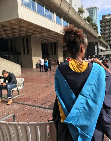 a woman in a blue jacket and a man in a blue jacket