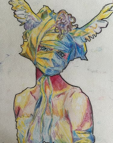 Original Takara Welter Mixed Media Painting on Paper titled, "Nobody"
