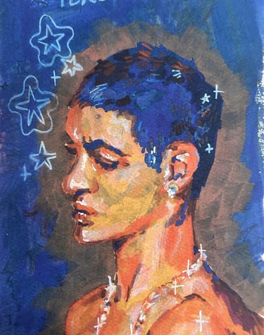 Original Takara Welter Mixed Media Painting on Paper, titled "Peace"