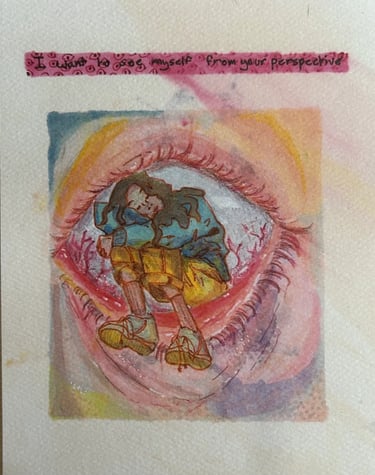 Original Takara Welter Mixed Media Painting on Paper titled, "How Do I Look"
