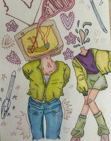 Original Takara Welter Mixed Media Painting on Paper, titled "If You Needed Me"